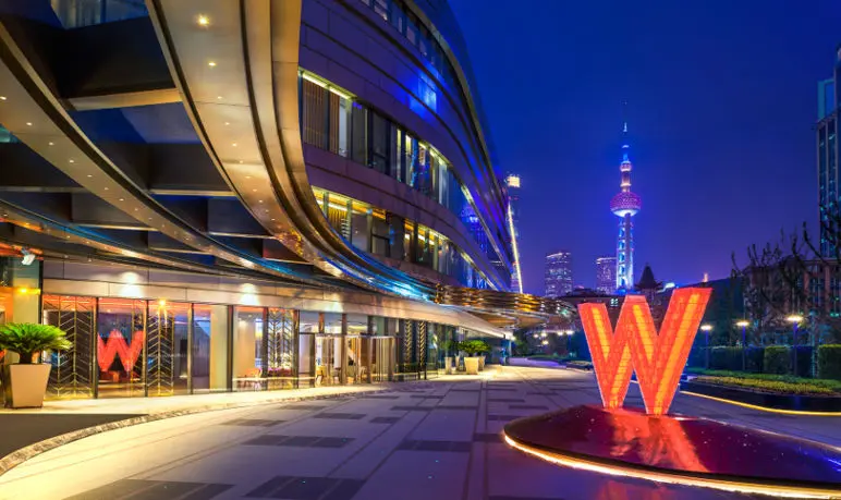 W Shanghai hotel entrance W Shanghai hotel entrance