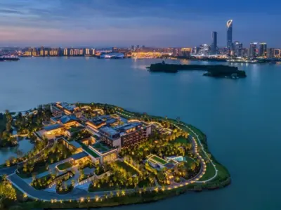 Hotel situates on a private island in Jinji Lake Hotel situates on a private island in Jinji Lake