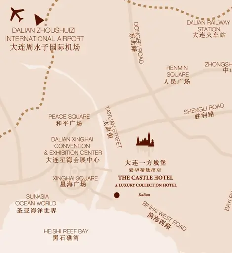 Castle Hotel map small The map of castle hotel a luxury collection hotel dalian