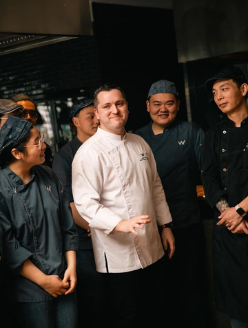 Chef Maxime with team Chef Maxime with team