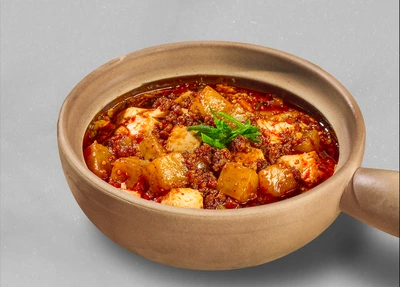 Mapo Tofu with Handmade Rice Jelly麻婆豆腐米凉粉 Mapo Tofu with Handmade Rice Jelly麻婆豆腐米凉粉