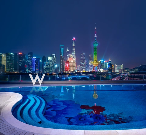 WET® Outdoor Swimming Pool at night WET® Outdoor Swimming Pool at night