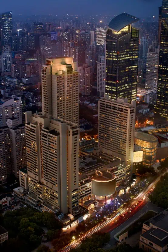 Portman Ritz Carlton Shanghai exterior evening 1 Portman Ritz-Carlton Shanghai-exterior-evening_1