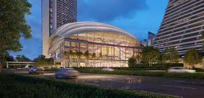 Sands Breaks Ground on New Ultra-Luxury Development in Singapore 5 Rendering of the podium which houses three levels of premium MICE space and an arena designed to host the highest calibre live entertainment events