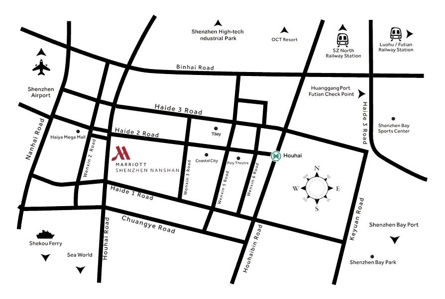Hotel Review: Shenzhen Marriott Hotel Nanshan — Where Business Meets Bay Views 3 Map showing the locaton of Shenzhen Marriott Hotel Nanshan