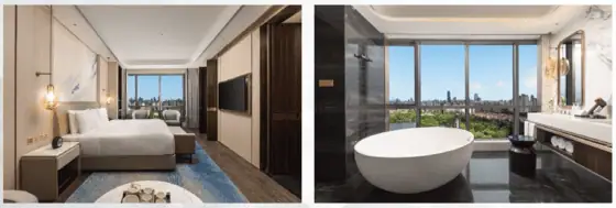 HUALUXE Shanghai Changfeng Park Hotel Review: What to Expect 8 The 151 sq. m. Presidenial Suite_ free access Executive Lounge, including breakfast, afternoon tea, happy hour, 2-hour meeting room access and laundry service