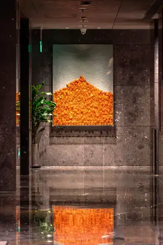 酒店点评:苏州阳澄湖英迪格酒店 | 湖畔时尚之选 8 每个空间都带有浓郁的地方特色,处处可见湖泊、莲花、渔网和螃蟹的踪迹。(图二)