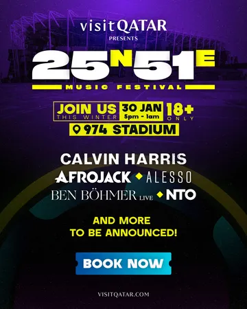 25N51E Music Festival Returns to Qatar in January 2026 4 5N51E Music Festival is set to make a grand return on 30 January 2026 at Stadium 974