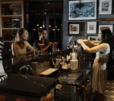 The Sanchaya Review: Luxury Beachfront Escape 12 The Bar. Classic gentlemen’s club vibes with afternoon tea, cocktails, cigars, and shisha