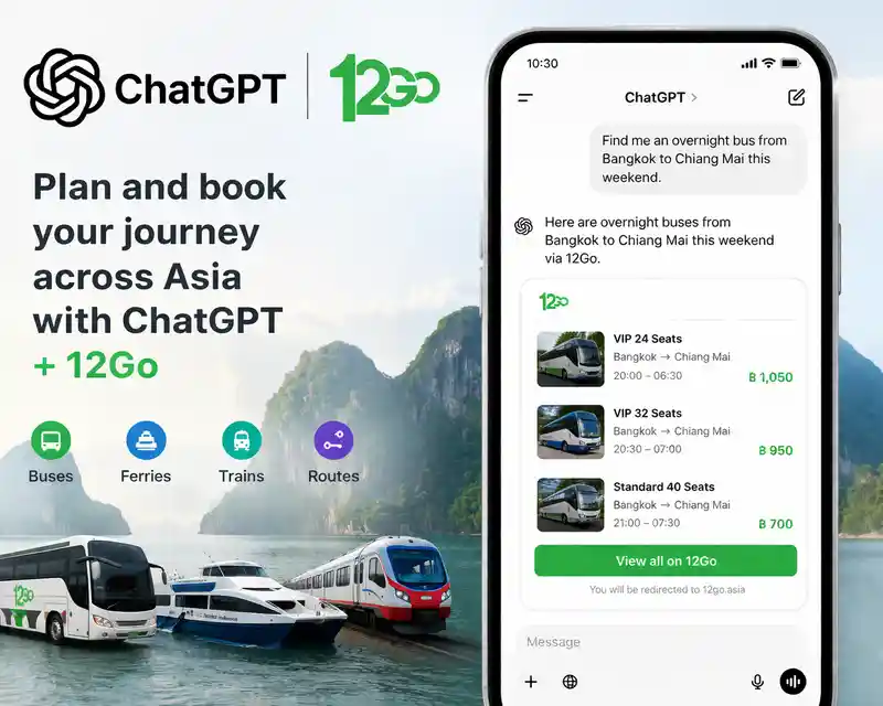 12Go ChatGPT App Launch Expands Asia Transport Booking Access
