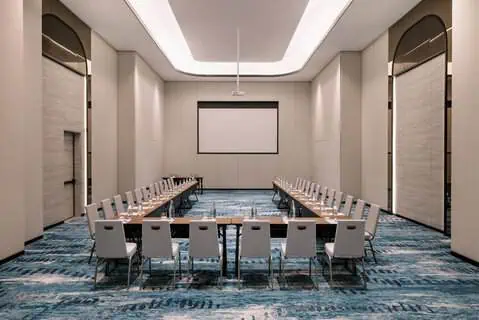 Meeting room set up in classroom style