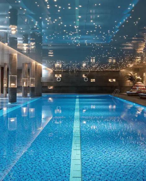 Hotel Indigo Nanjing Garden Expo Review: A Design-Led Quarry Retreat Inside China’s Most Unusual Resort Landscape 19 Indoor swimming pool at Hotel Indigo Nanjing Garden Expo
