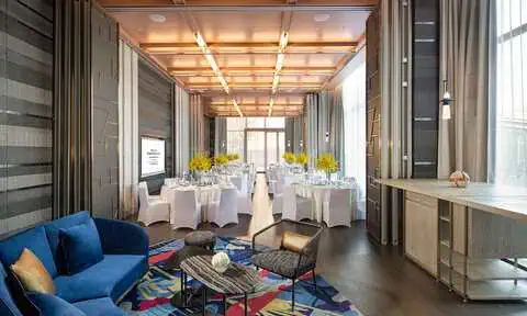 Hotel Indigo Nanjing Garden Expo Review: A Design-Led Quarry Retreat Inside China’s Most Unusual Resort Landscape 17 Multi-function venue space at Hotel Indigo Nanjing Garden Expo for events and gatherings