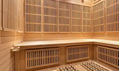 Hotel Indigo Nanjing Garden Expo Review: A Design-Led Quarry Retreat Inside China’s Most Unusual Resort Landscape 20 Modern sauna facilities at Hotel Indigo Nanjing Garden Expo