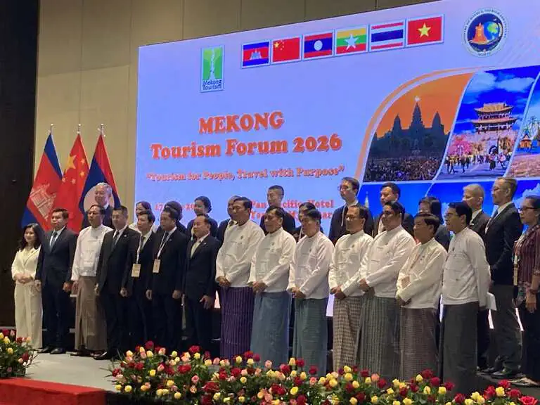Tourism leaders attend the opening of the Mekong Tourism Forum 2026 in Yangon, Myanmar, focused on community tourism and regional cooperation