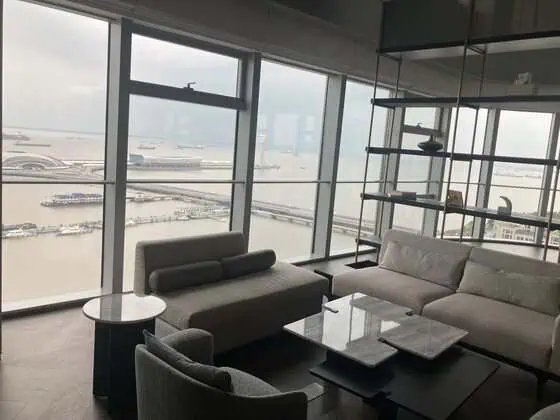 Club Lounge at Cordis Shanghai SeaWorld overlooking Shanghai's waterfront