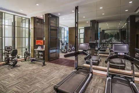 Well-equipped fitness centre at The Grand Mansion Hotel Nanjing featuring cardio and strength training facilities