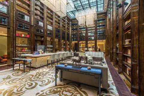 Lobby lounge of The Grand Mansion Hotel Nanjing with classic mansion-style luxury interior design