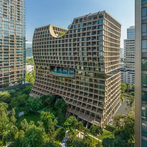 Sindhorn Kempinski Hotel Bangkok modern luxury facade Sindhorn Village Bangkok