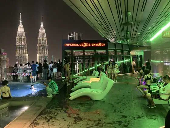 SkyDeck observation deck offering panoramic views of Kuala Lumpur skyline and Petronas Twin Towers