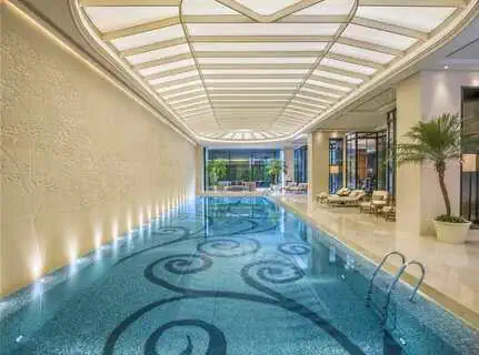 Indoor swimming pool at The Grand Mansion Hotel Nanjing featuring calm luxury spa-style design