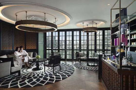 Reception area at Sindhorn Wellness by Resense in Sindhorn Kempinski Hotel Bangkok