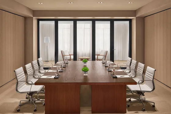 Meeting room at The Shanghai EDITION featuring contemporary design and flexible seating for business events