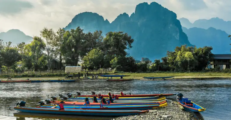 Nam Song River in Vang Vieng district, Vientiane Province, Laos