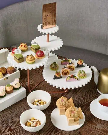 A Tale of Two Cultures Afternoon Tea at Peacock Alley, featuring Thai and Japanese-inspired treats at Waldorf Astoria Bangkok