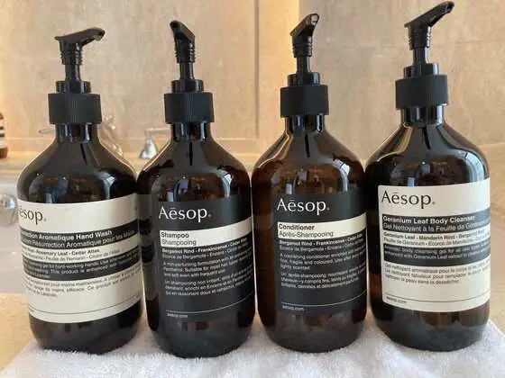 Aesop bathroom amenities in the King Corner Suite