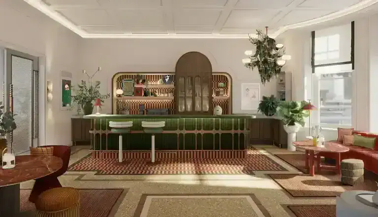 Capri by Fraser, Kensington London Drawing Room 1 - Render is copyright of, and credited to, Ministry of Design Pte Ltd.
