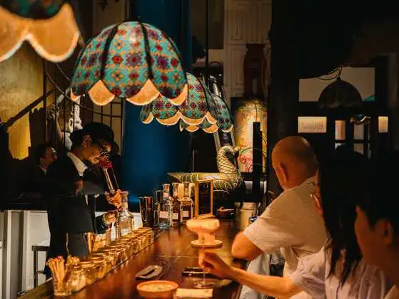 De Tiger bar interior at House of Tugu Old Town Jakarta