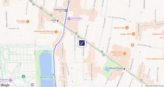 Bangkok Sukhumvit area near Fairmont Bangkok Sukhumvit and Asok BTS Station