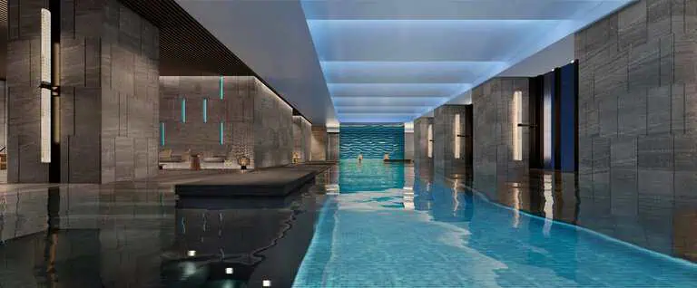 Indoor heated swimming pool at MGM Shenzhen Prince Bay