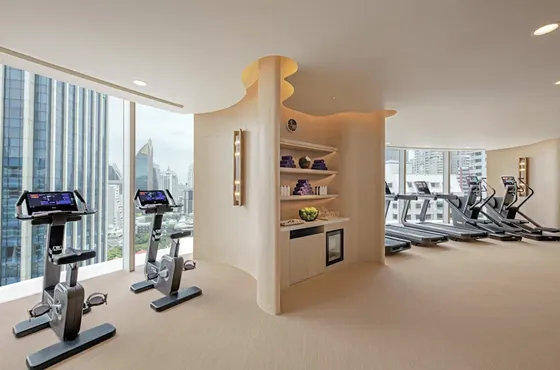 Fitness centre with Bangkok views at Waldorf Astoria Bangkok