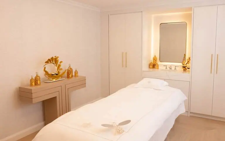 Treatment room at Guerlain Wellness Spa on the fifth floor of Waldorf Astoria New York