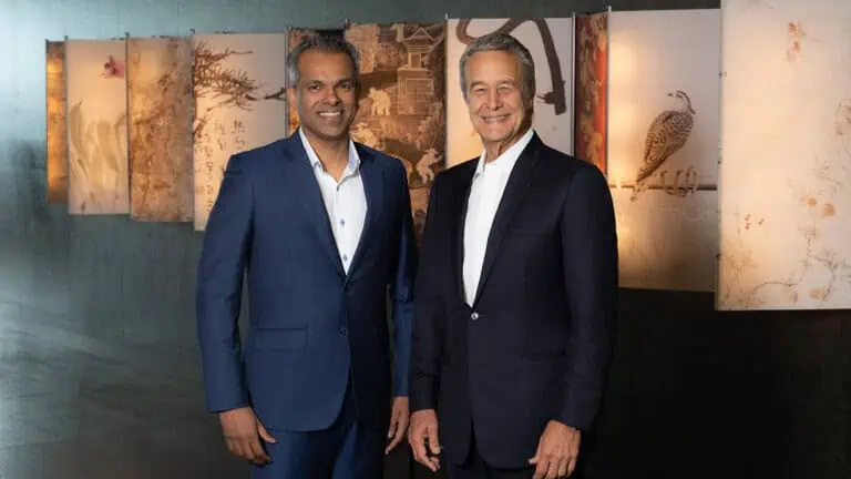 Rajit Sukumaran and Richard Bailey at the Regent Bora Bora signing ceremony at Regent Hong Kong
