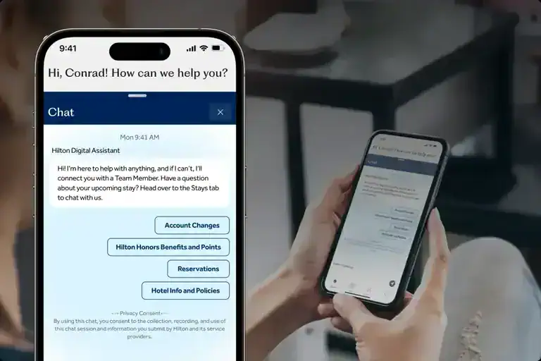Hilton Honors App - Chat with Hotel