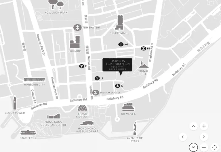 Map showing the location of Kimpton Tsim Sha Tsui Hong Kong in Kowloon, Hong Kong.