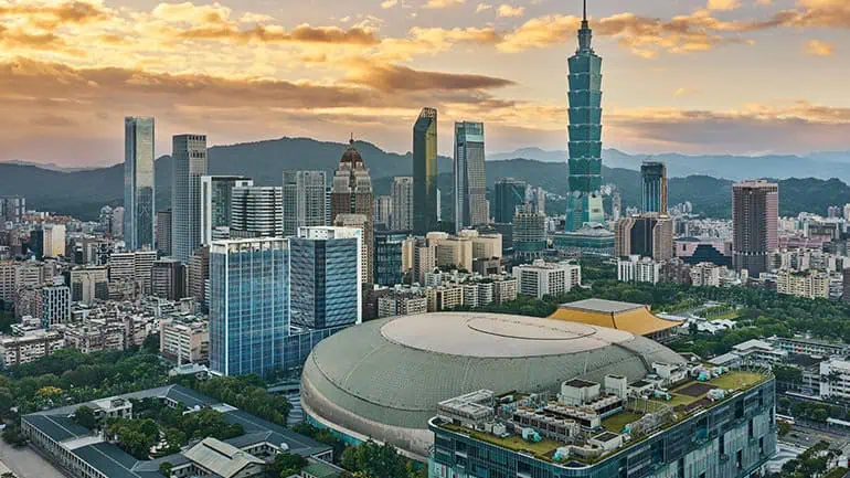 InterContinental Taipei hotel at the Taipei Dome complex in Taipei's Xinyi District